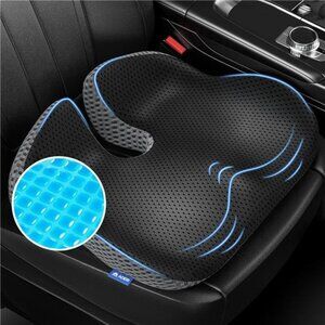 Gel Wedge Car Seat Cushion Memory Foam Tailbone Pain Relief Driving Support Cool